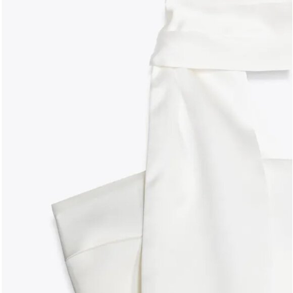ZARA Draped Satin Scarf Top – White – Sizes S & M – NWT 🤍 - Picture 7 of 14